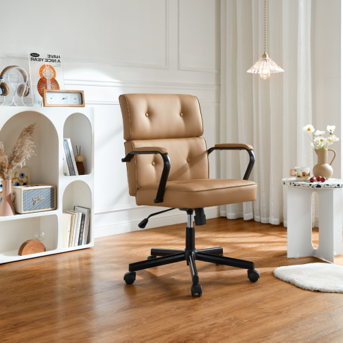 Linspire Noble Office Chair with Armrest, Caramel