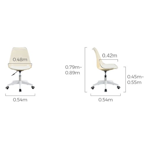 Linspire Wisp Transparent Office Chair, Clear