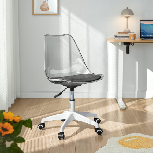 Linspire Wisp Transparent Office Chair, Grey