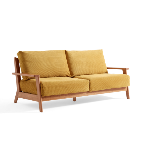 Linspire Drift Corduroy 3-Seater Sofa, Dark Yellow