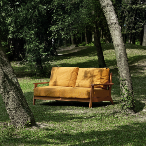 Linspire Drift 3.5-Seater Corduroy Fabric Sofa, Dark Yellow