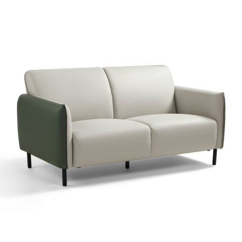 Linspire Gemini 2-Seater Leathaire Sofa, Grey & Moss Green