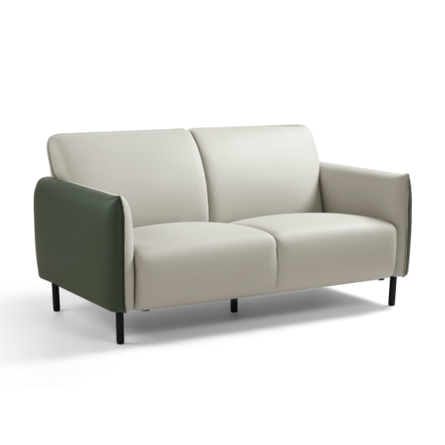 Linspire Gemini 3-Seater Leathaire Sofa, Grey & Moss Green