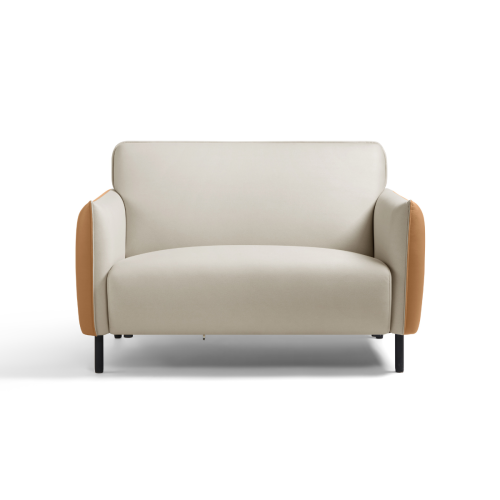 Linspire Gemini Leathaire Loveseat, Oat & Windsor Tan