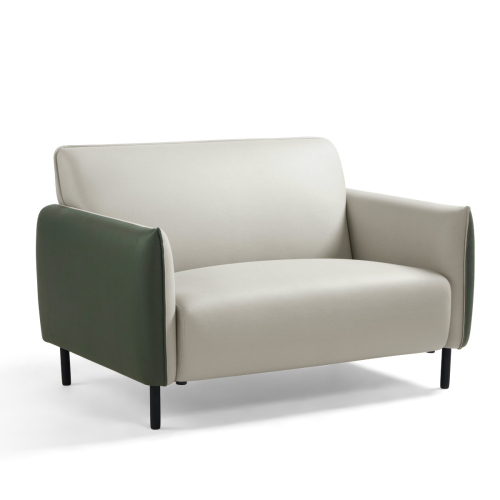 Linspire Gemini 1-Seater Leathaire Sofa, Grey & Moss Green