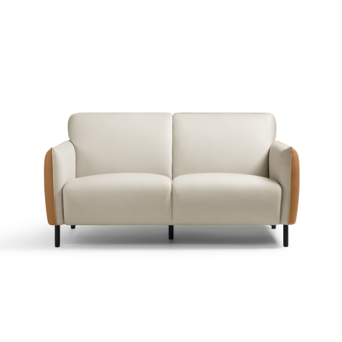 Linspire Gemini 2-Seater Leathaire Sofa, Oat & Windsor Tan