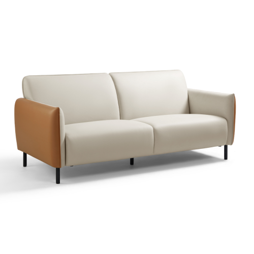 Linspire Gemini 3-Seater Leathaire Sofa, Oat & Windsor Tan