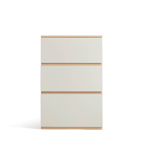 Linspire Rena Chest of 3 Drawers, Natural & Light Grey