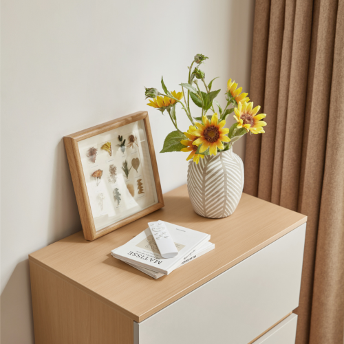 Linspire Rena Chest of 3 Drawers, Natural & Light Grey