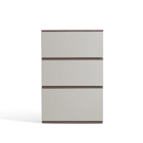 Linspire Rena Chest of 3 Drawers, Warm Wood & Grey