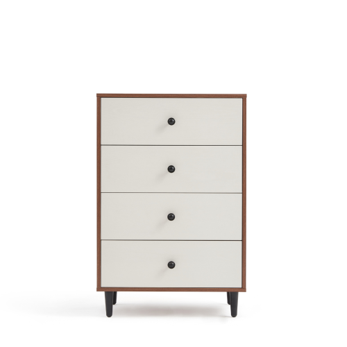 Linspire Fresko Chest of 4 Drawers, White & Walnut