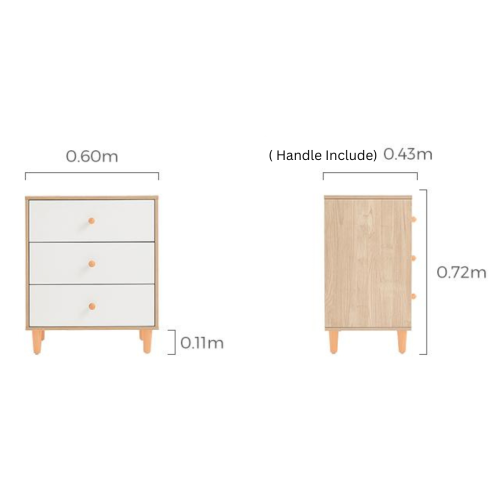 Linspire Fresko Chest of 3 Drawers, 60x43x72cm