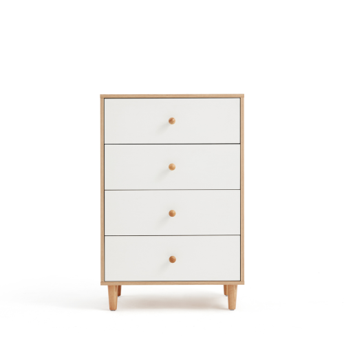 Linspire Fresko Chest of 4 Drawers, White & Natural