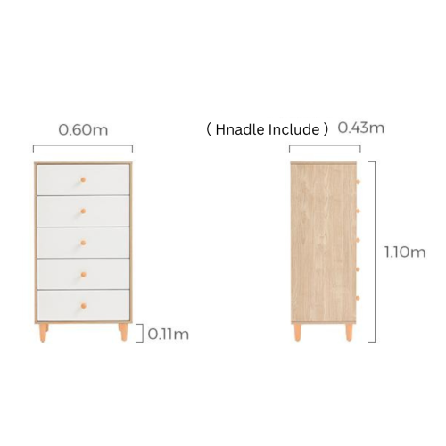 Linspire Fresko Chest of 5 Drawers, Natural