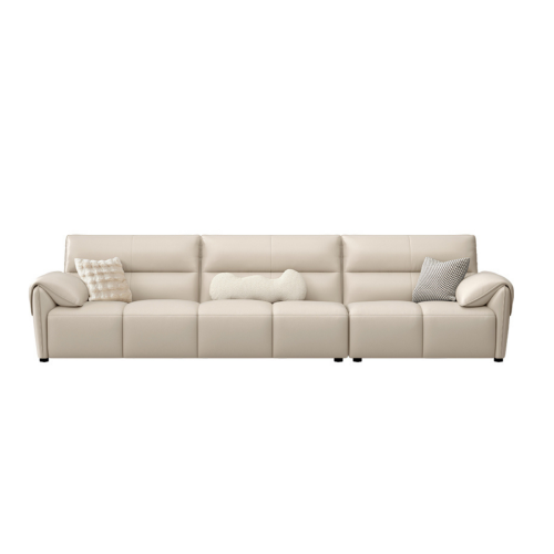 Linspire Plume 4.5-Seater Leather Sofa, Sand