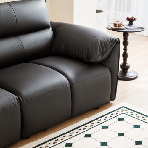 Linspire Plume 4.5-Seater Leather Sofa, Black