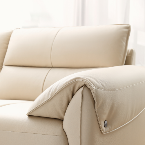 Linspire Plume 4-Seater Leather Sofa, Sand