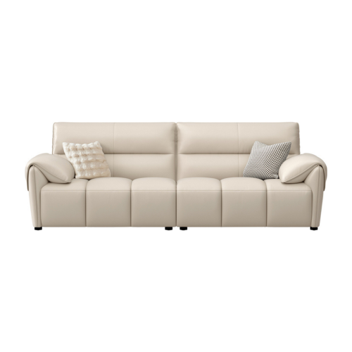 Linspire Plume 3.5-Seater Leather Sofa, Sand