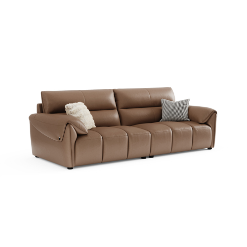 Linspire Plume 2-Seater Leather Sofa, Caramel