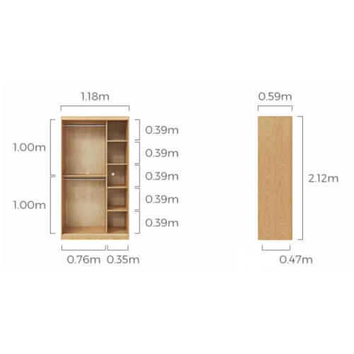 Linspire Grace Sliding Door Wardrobe, 1.2m