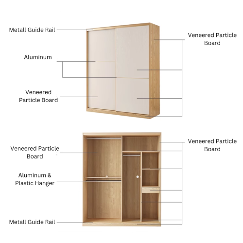 Linspire Grace Sliding Door Wardrobe, 1.6m