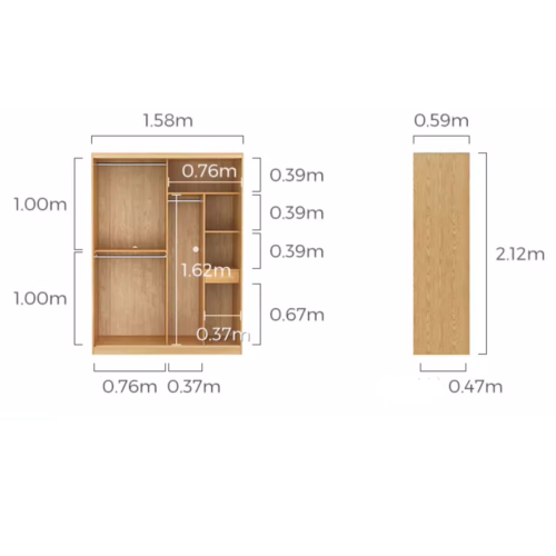 Linspire Grace Sliding Door Wardrobe, 1.6m