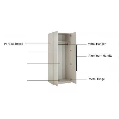 Linspire Stele 2-Door Wardrobe with Shelf