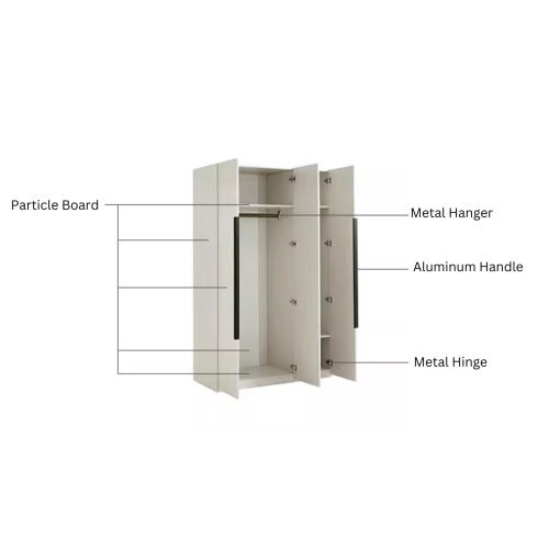 Linspire Stele 3-Door Wardrobe