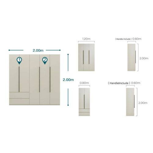 Linspire Stele 5-Door Wardrobe with Drawers