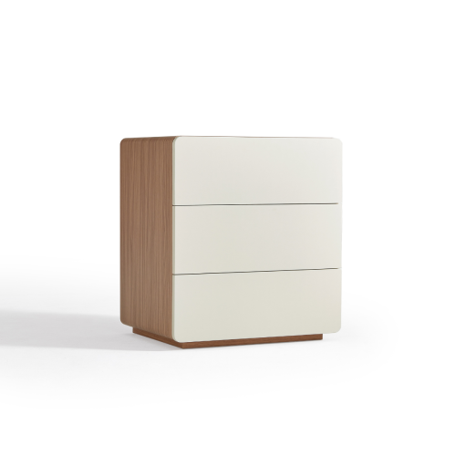 Linspire Pristine Chest of 3 Drawers, Light Grey & Walnut