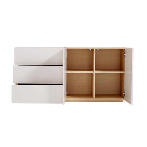 Linspire Pristine Chest of 3 Drawers with Cabinet, White & Natural