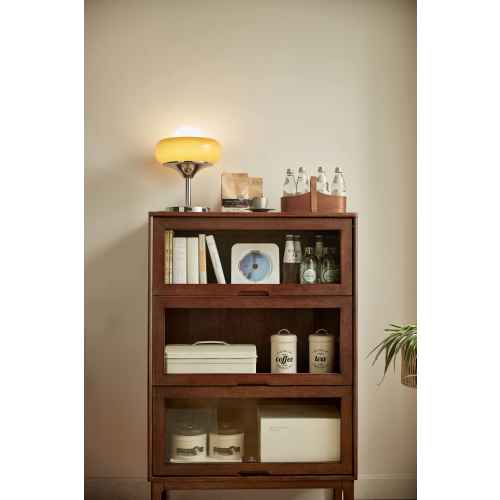 Linspire Cocoa Bookcase with Glass Door 60cm, 3-Tier