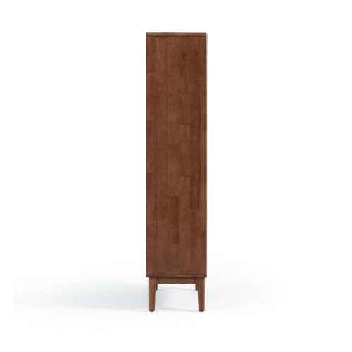 Linspire Cocoa Bookcase with Glass Door 80cm, 4-Tier