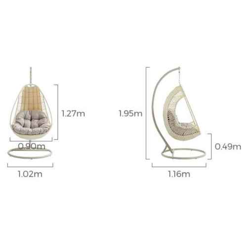 Linspire Cocoon Hanging Egg Chair with Cushion, Cream White