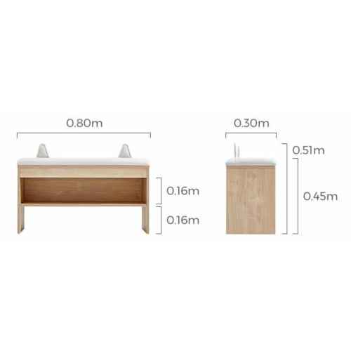 Linspire MIRO Shoe Beech 80cm, Beech & Beige