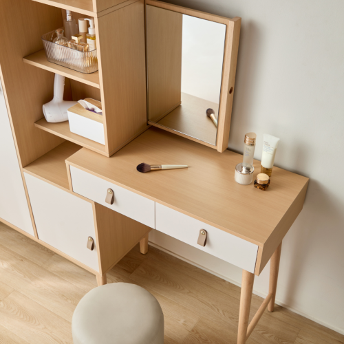 Linspire Aether Extendable Dressing Table with Storage Cabinet