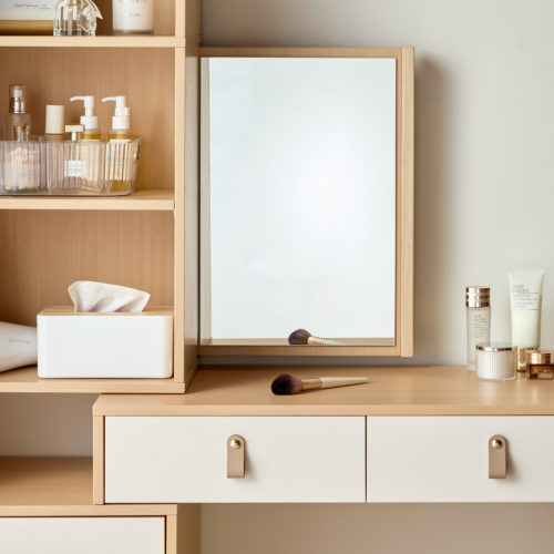 Linspire Aether Extendable Dressing Table with Storage Cabinet