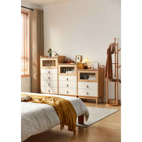 Linspire Aether Chest of 3 Drawers, Natural & White