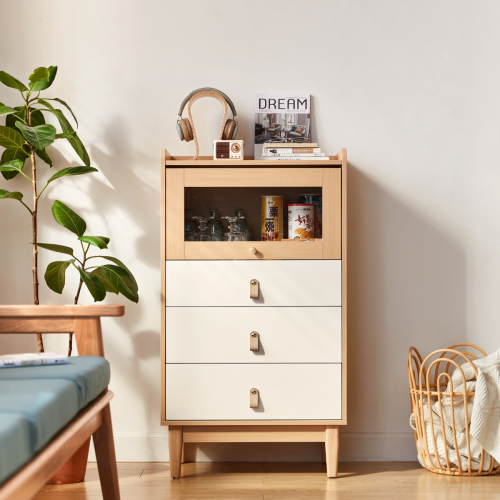 Linspire Aether Chest of 4 Drawers, Natural & White