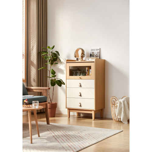 Linspire Aether Chest of 4 Drawers, Natural & White