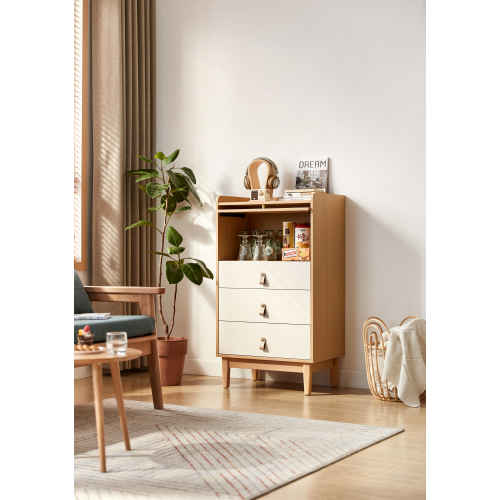 Linspire Aether Chest of 4 Drawers, Natural & White