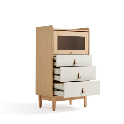 Linspire Aether Chest of 4 Drawers, Natural & White