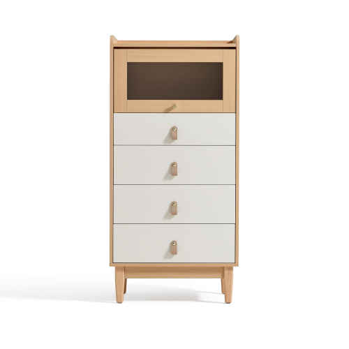 Linspire Aether Chest of 5 Drawers, Natural & White