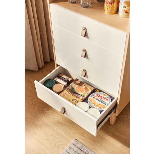 Linspire Aether Chest of 5 Drawers, Natural & White