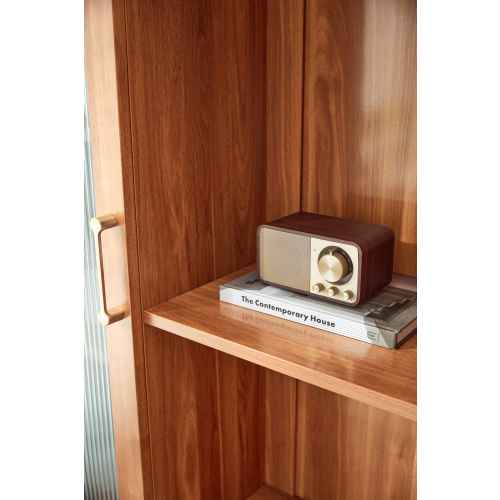 Linspire Umber Display Cabinet with Glass Door and Storage Drawer 120cm