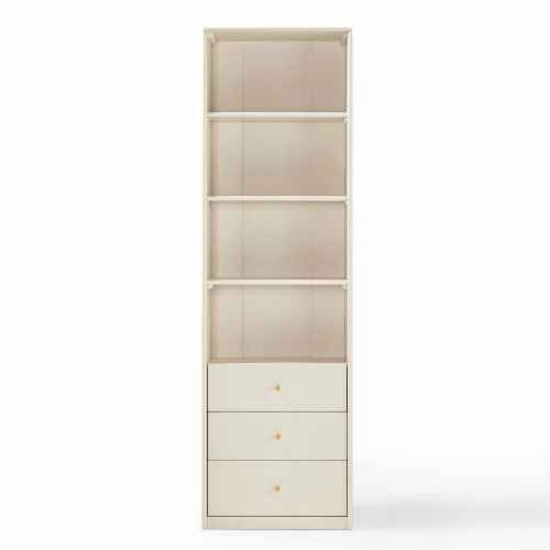 Linspire Ventus Bookcase with Storage Drawers, White