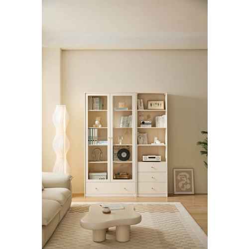 Linspire Ventus Bookcase with Storage Drawers, White