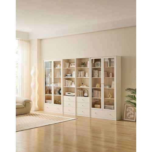 Linspire Ventus Bookcase with Storage Drawers, White