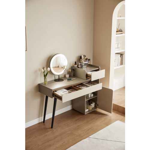 Linspire Rena Extendable Dressing Table with Storage Cabinet