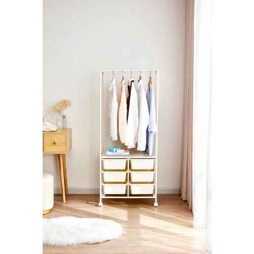 Linspire Pitch Metal Clothes Rack with Drawers